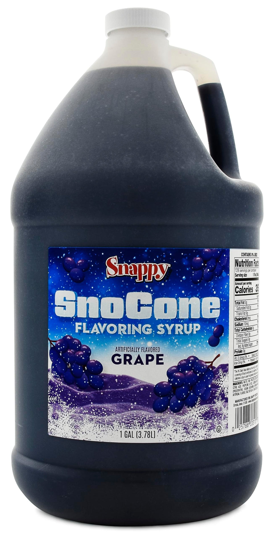 SNAPPY grape sno cone syrup bottle ready-to-use for easy serving
