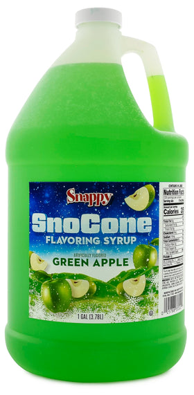 SNAPPY Green Apple Sno Cone Syrup bottle ideal for quick concession-stand serving