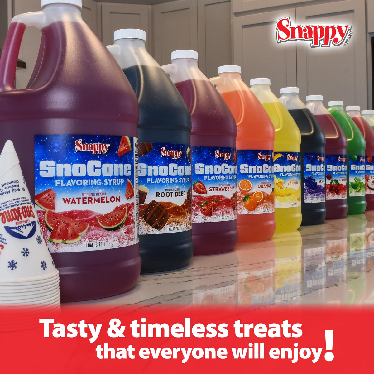 SNAPPY 1-gallon jug ready for parties, fairs, and events