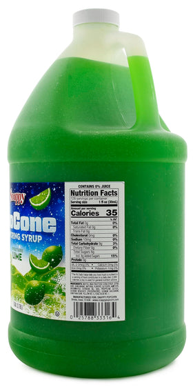 SNAPPY Lime Sno Cone Syrup ready-to-use bottle for instant mixes.