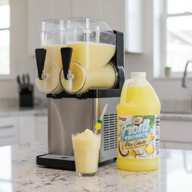 SNAPPY Pina Colada slushie machine pour for easy frozen cocktails