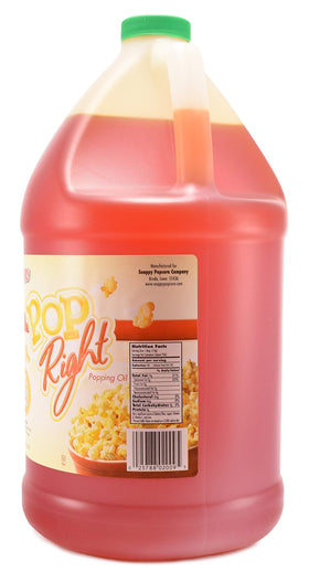 SNAPPY Pop Rite butter-flavored oil close-up showing natural beta carotene color for golden kernels.