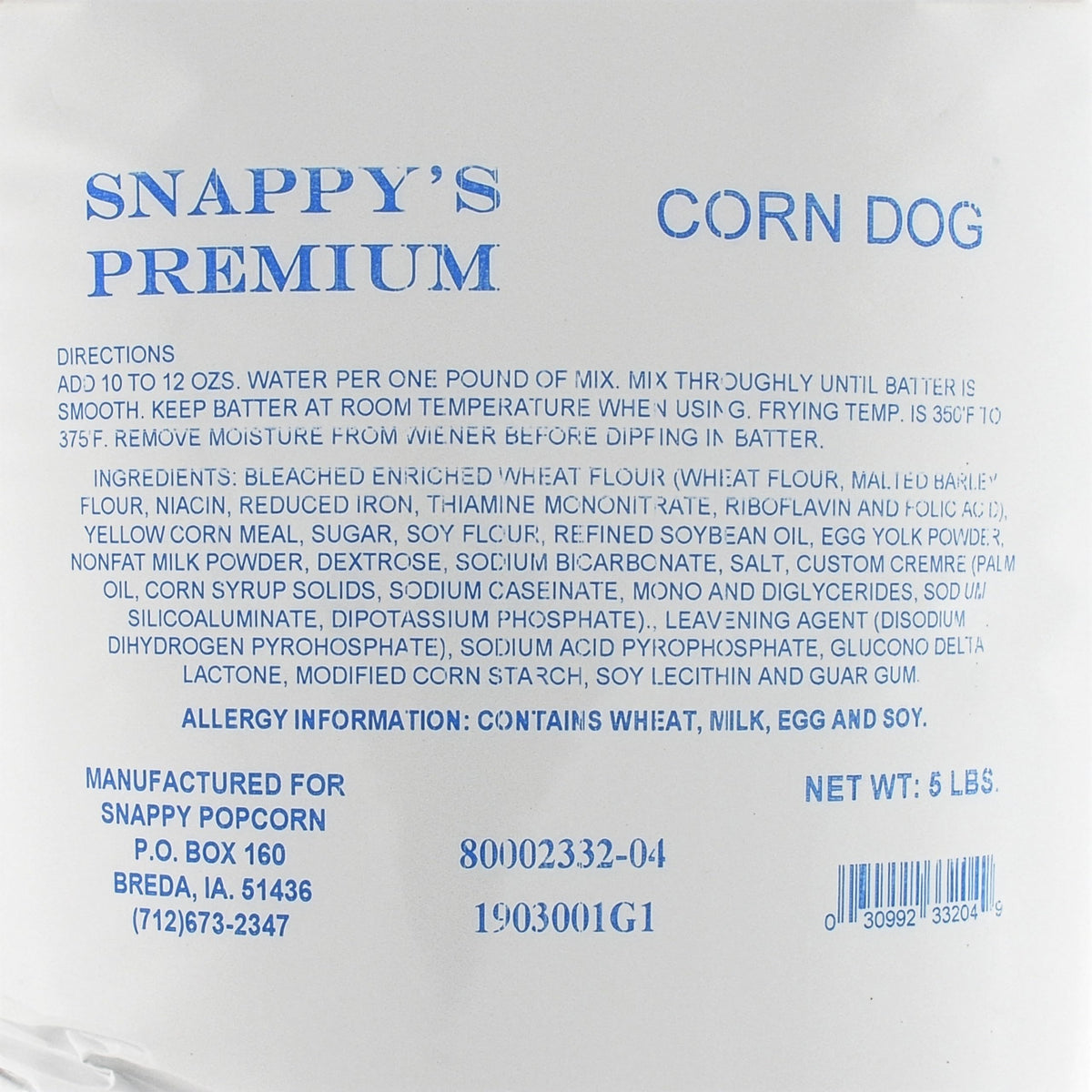 Snappy Premium Corn Dog Mix batter cling shows even coating on hot dogs.