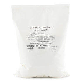 Snappy Premium Funnel Cake Mix 5 lb bag ready for concessions at events.