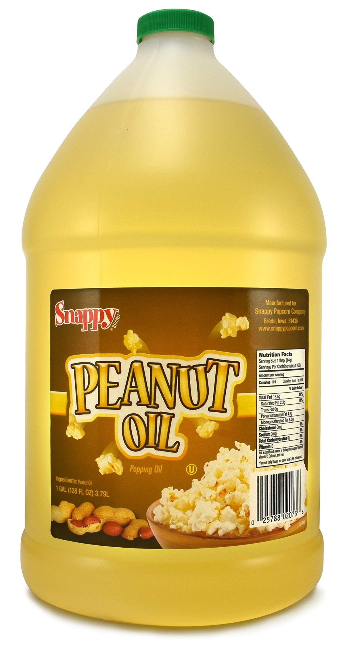 SNAPPY Pure Peanut Oil pouring; ready-to-use high-heat frying oil.