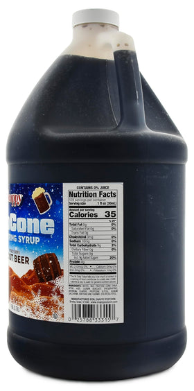 SNAPPY Root Beer Sno Cone Syrup ready to use for quick service at events.