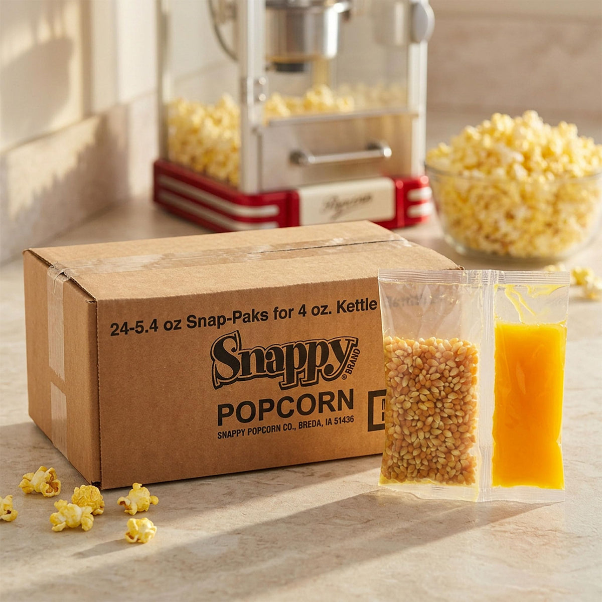 SNAPPY Snap-Paks 24-count case suits concession or home setups for quick, consistent batches.