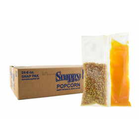 SNAPPY Snap-Paks provide all-in-one popcorn packs for 6 oz kettles—consistent portions and quick setup.