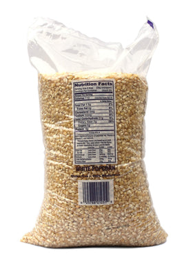 Close-up of SNAPPY kernels highlighting white variety for light, tender pops