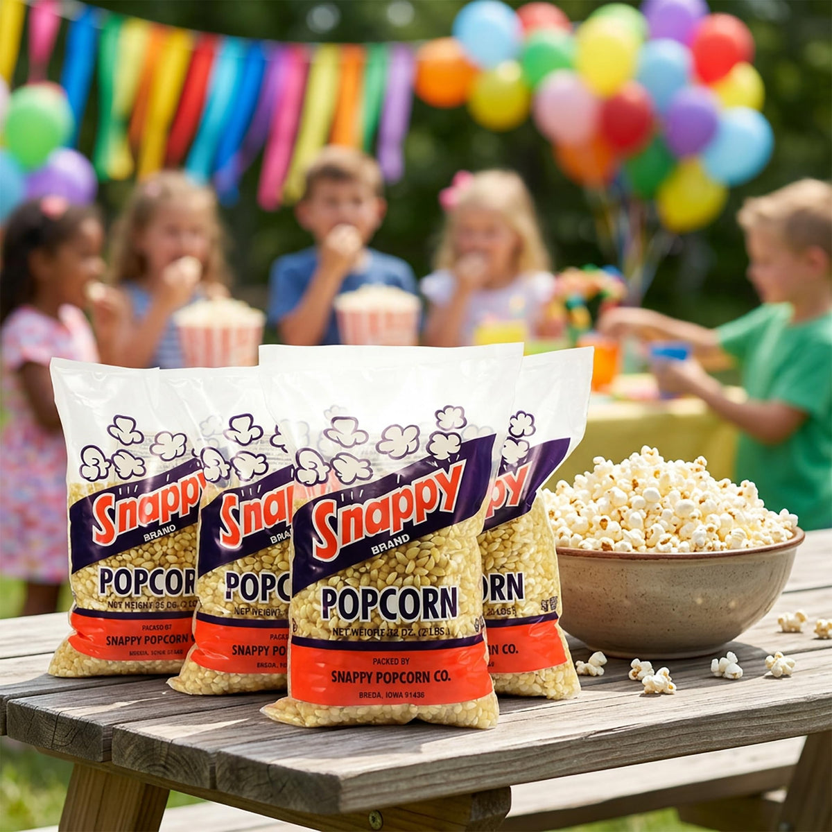SNAPPY white kernels are gluten-free and non-GMO for a wholesome snack option