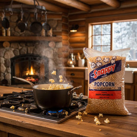 SNAPPY yellow popcorn kernels suitable for kettles, delivering steady batch pops