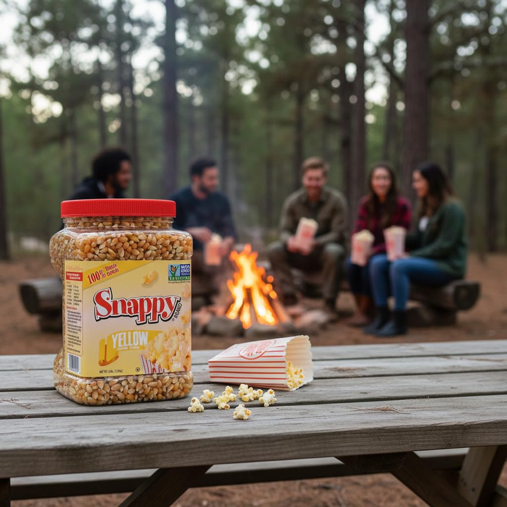 SNAPPY Yellow Popcorn Kernels served in a bowl for sharing at home