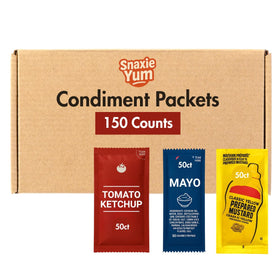 SNAXIE YUM ketchup pouches for mess-free, on-the-go meals.