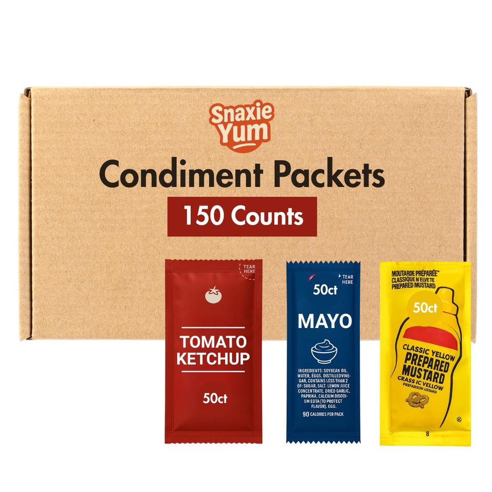 SNAXIE YUM ketchup pouches for mess-free, on-the-go meals.