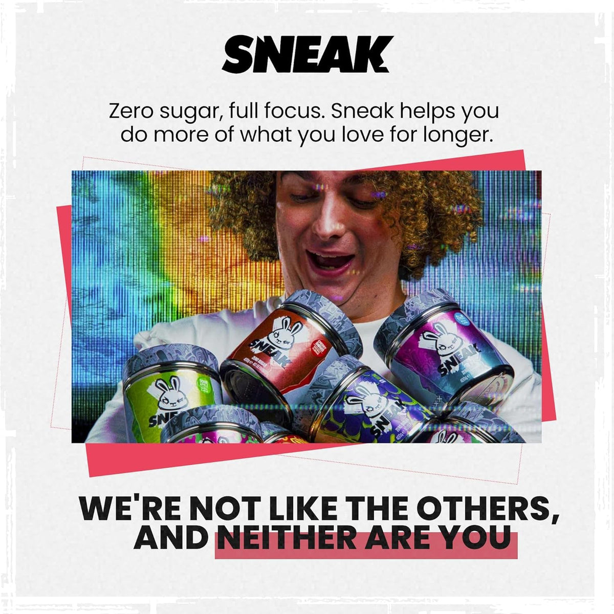 SNEAK Blizzard Lemonade powder label close-up showing zero sugar formula