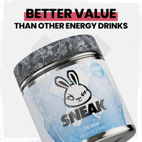 SNEAK Blizzard Lemonade powder being stirred in a glass for refreshed focus