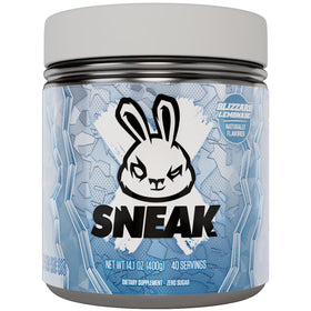 SNEAK Blizzard Lemonade powder tub front with caffeine boost for focus