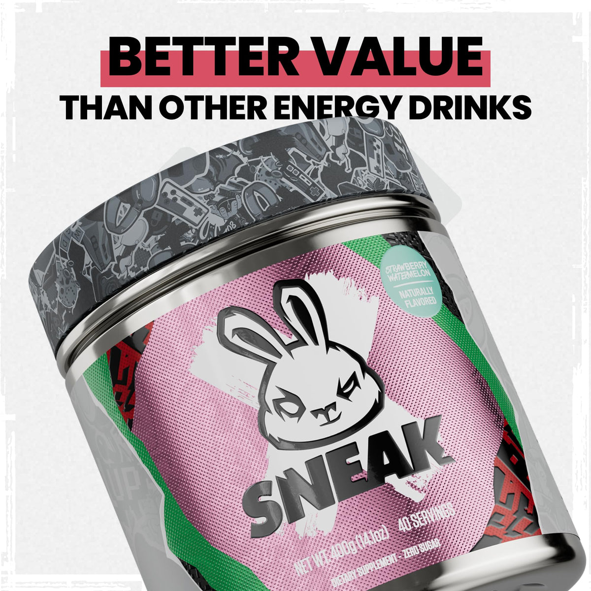SNEAK energy powder dissolving in water glass for quick, clean flavor mix.