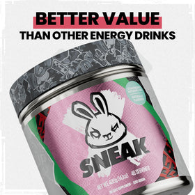 SNEAK energy powder dissolving in water glass for quick, clean flavor mix.