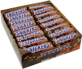 Snickers bulk pack 48 bars for easy store display and restocking.