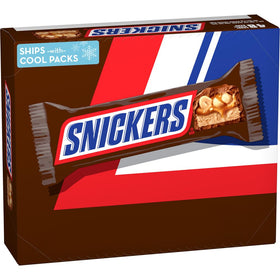 SNICKERS full-size bar 48-count box for pantry stocking and sharing.