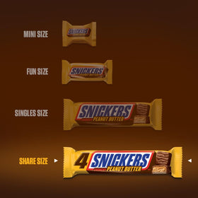 Snickers Peanut Butter Squared close-up reveals creamy filling and peanuts.