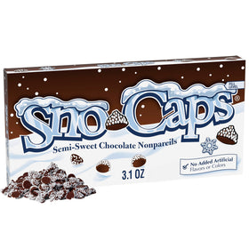 Sno-Caps bulk 15-pack box showcasing classic chocolate nonpareils for movie nights.