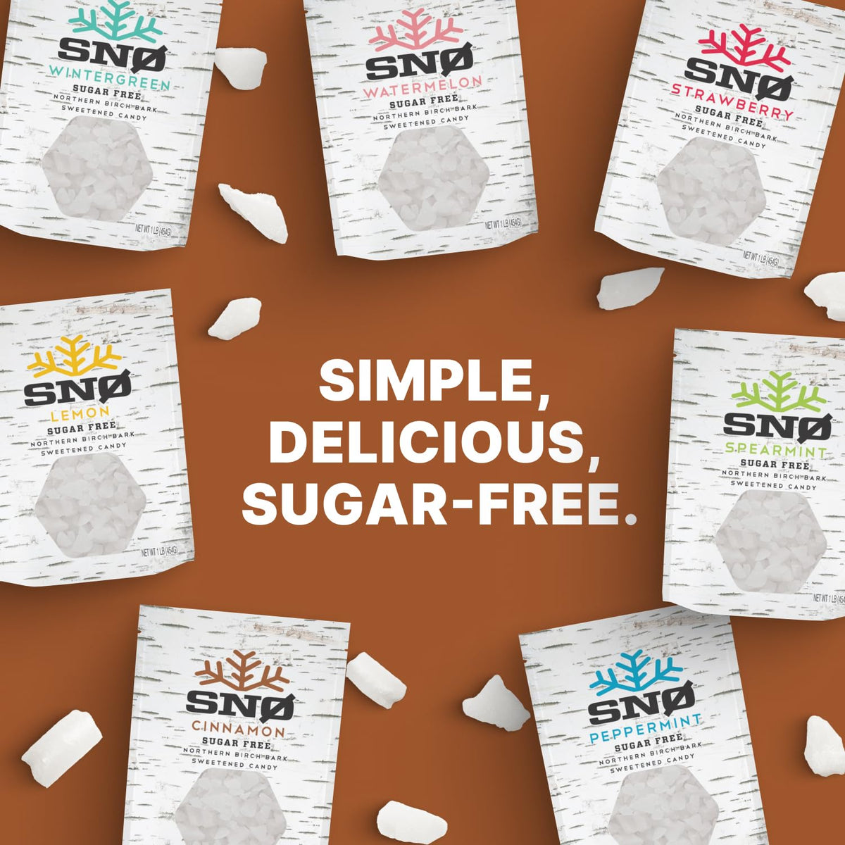 SNØ Cinnamon Xylitol Candy Chips gluten-free keto friendly snack