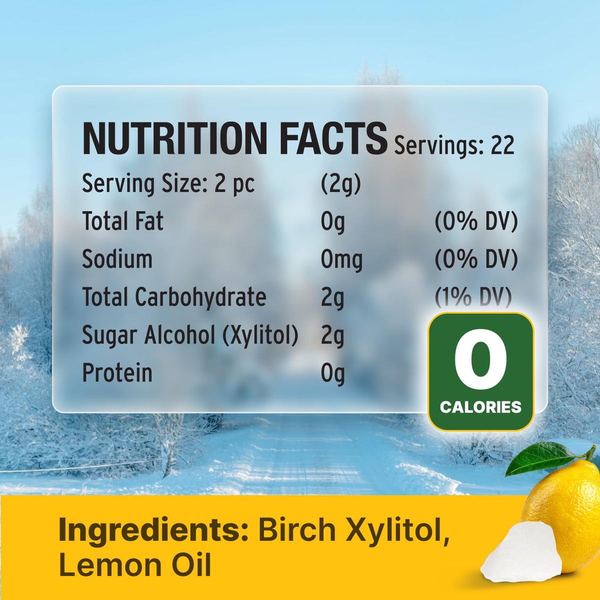 SNØ Lemon Xylitol Candy Chips displays a dentist-approved approach to snacking.
