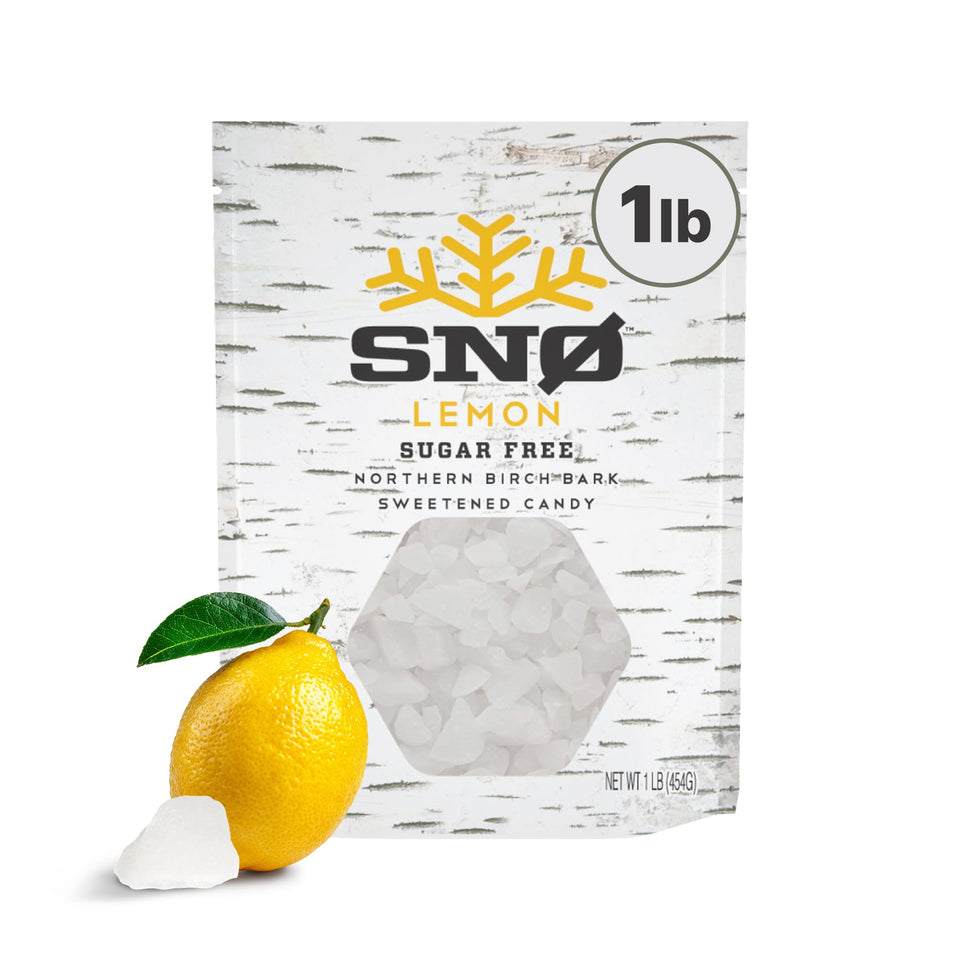 SNØ Lemon Xylitol Candy Chips pack—1 lb bag ideal for post-meal freshness.