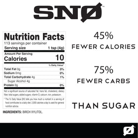 SNØ Birch Xylitol powder texture highlights purity and quality.