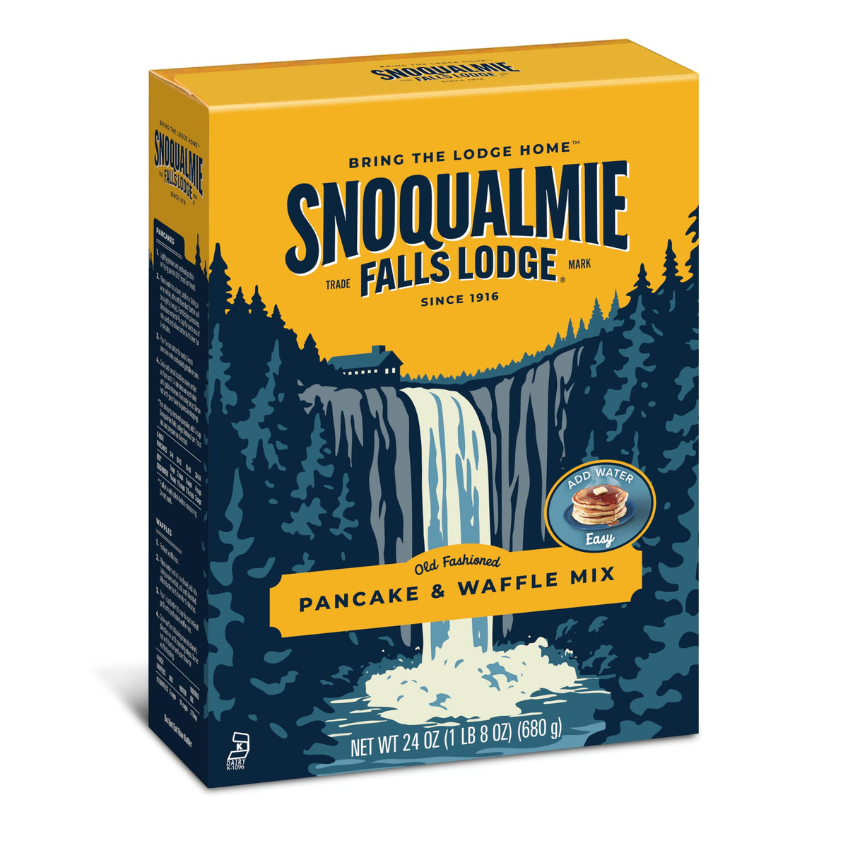 Snoqualmie Falls Lodge mix closeup highlighting buttermilk and egg yolk richness.