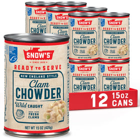 Snow's New England Clam Chowder can pack-12 ready for quick family meals
