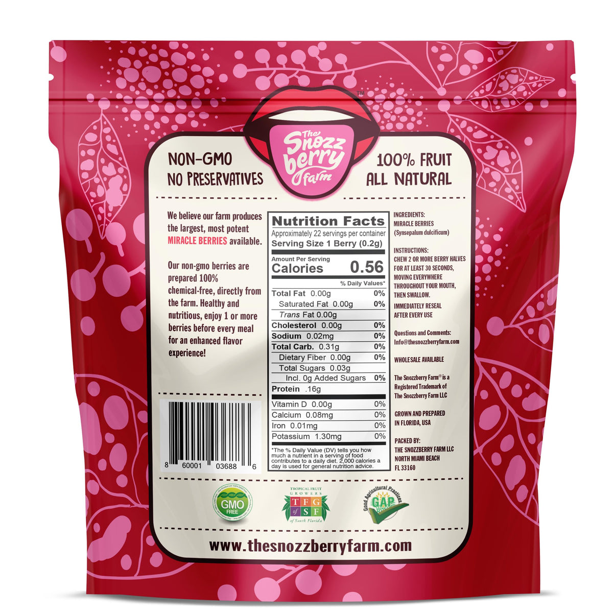Snozzberry Farm freeze-dried berries close-up showing crisp texture