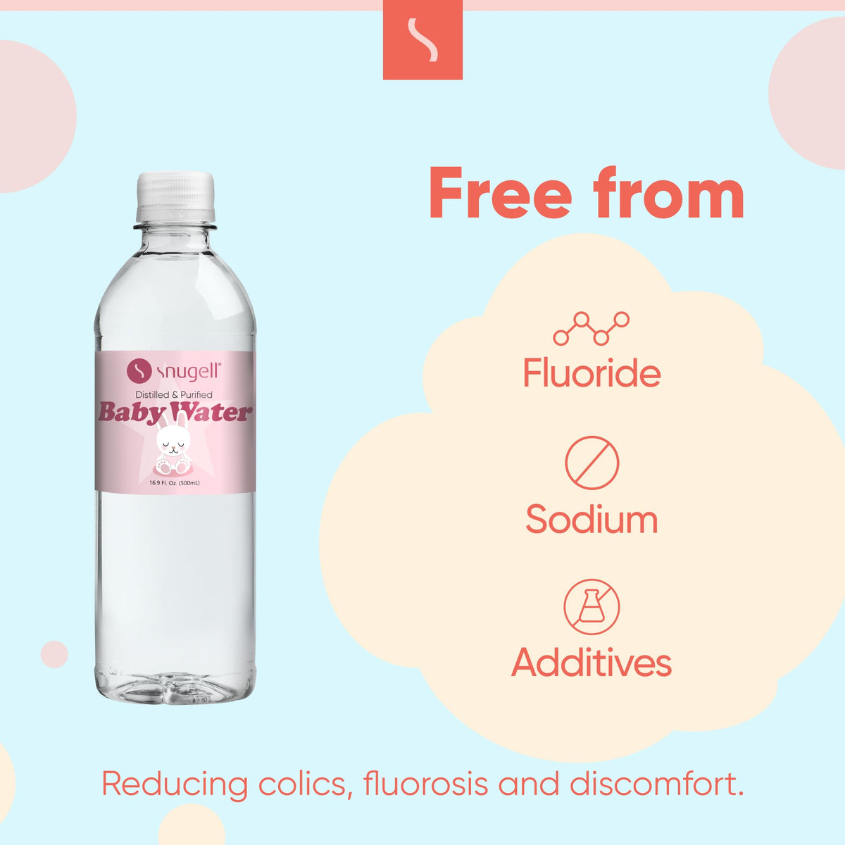Snugell baby water distillation process close-up demonstrating purity and safety