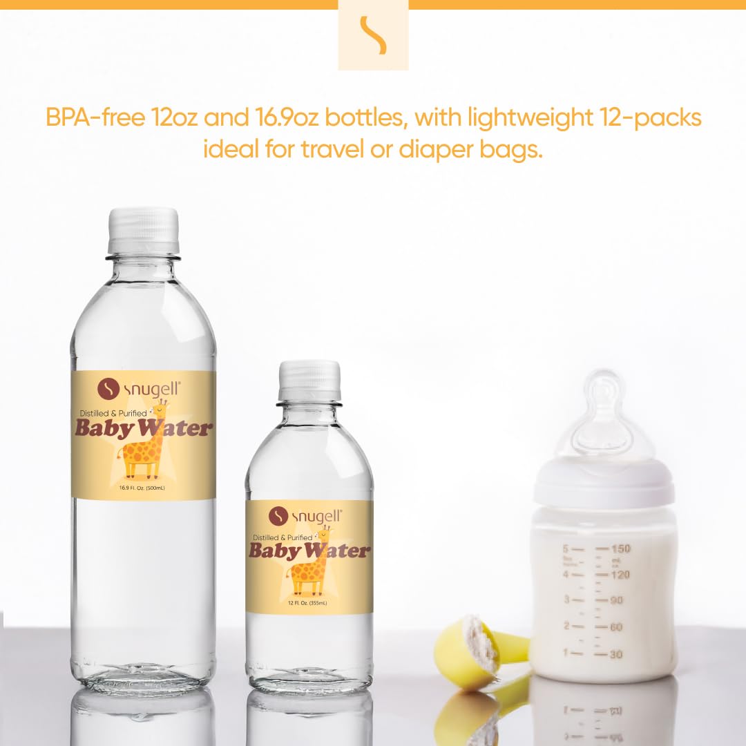 Snugell water being poured into a cup for easy infant hydration