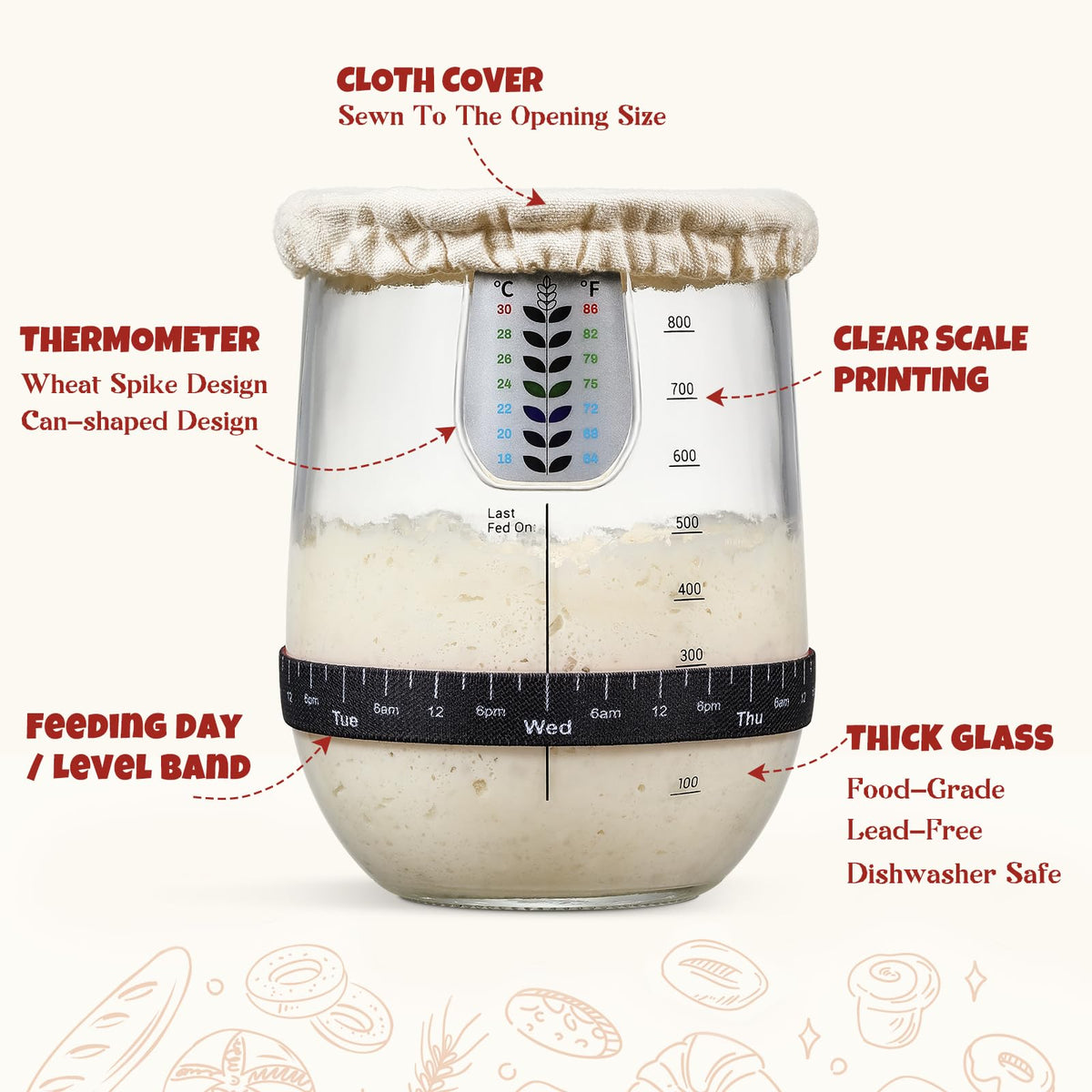 Snuvid silicone lid to refrigerate starter and preserve freshness