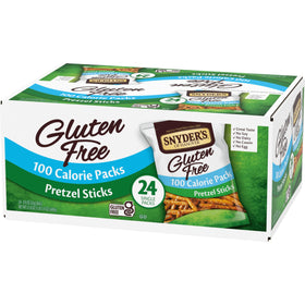 Snyder's Gluten Free Pretzel Sticks family snack time image suggests sharing and everyday crunch.