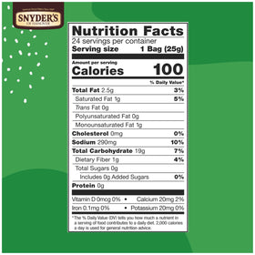 Snyder's Gluten Free Pretzel Sticks on-the-go snack emphasizes convenient portion control.