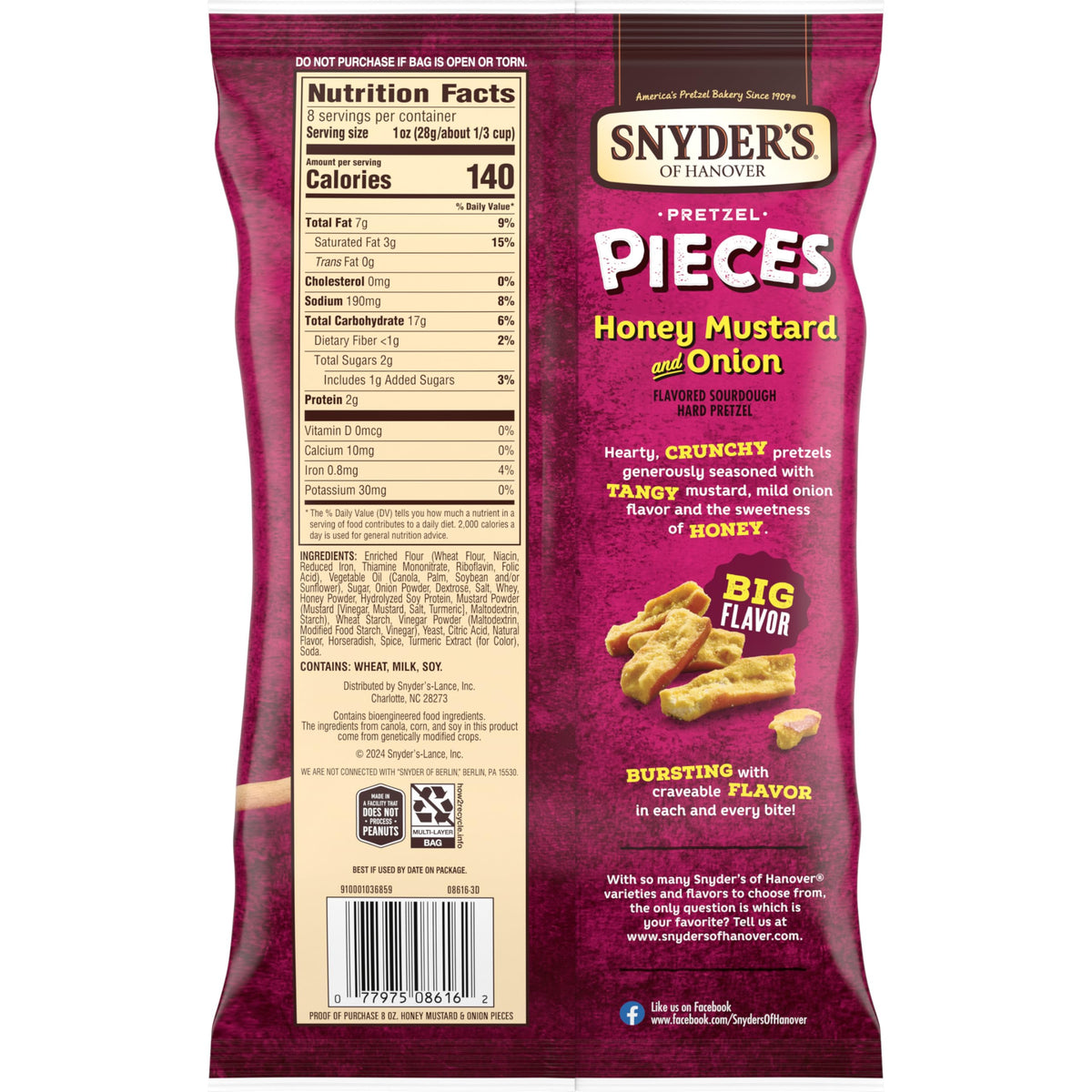 Honey mustard onion seasoning on pretzel surface, tangy-sweet profile for snacking