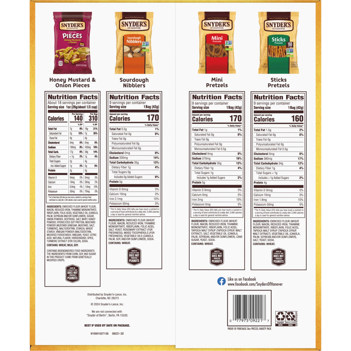 Snyder's of Hanover honey mustard and onion pretzel pieces with bold flavor