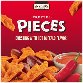 Snyder's of Hanover Hot Buffalo Wing Pretzel Pieces texture close-up