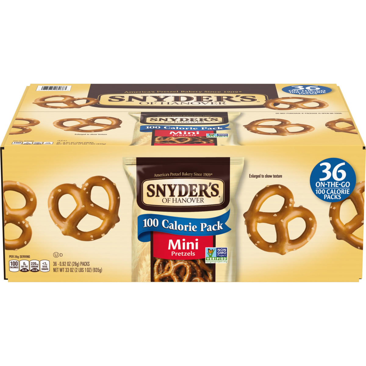 Snyder's of Hanover Mini Pretzels 100 Calorie pack, crisp and inviting snack