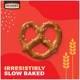 Office desk setup with Snyder's Mini Pretzels for quick crunch