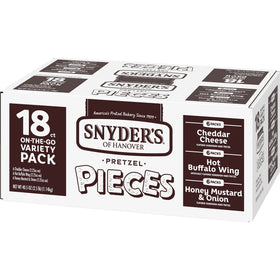 Non-GMO verified seal on Snyder's pretzel bag for quality assurance