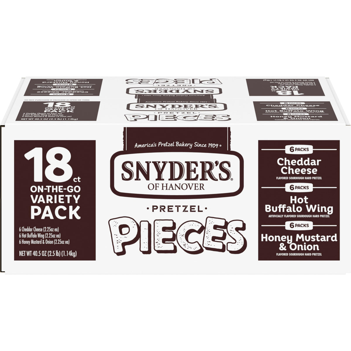 Snyder's of Hanover Pretzel Pieces variety pack front view for on the go snacking