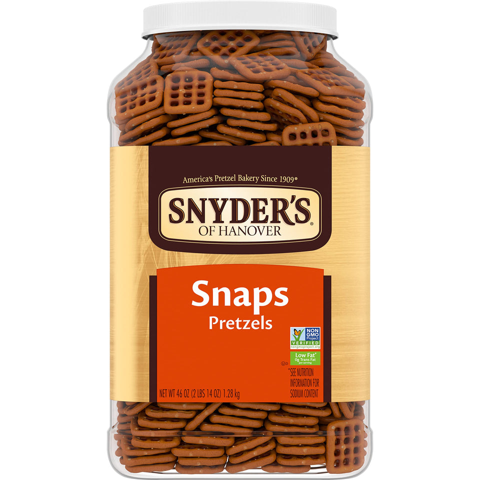 Snyder's of Hanover Pretzel Snaps in checkerboard shape deliver a crisp, satisfying crunch.