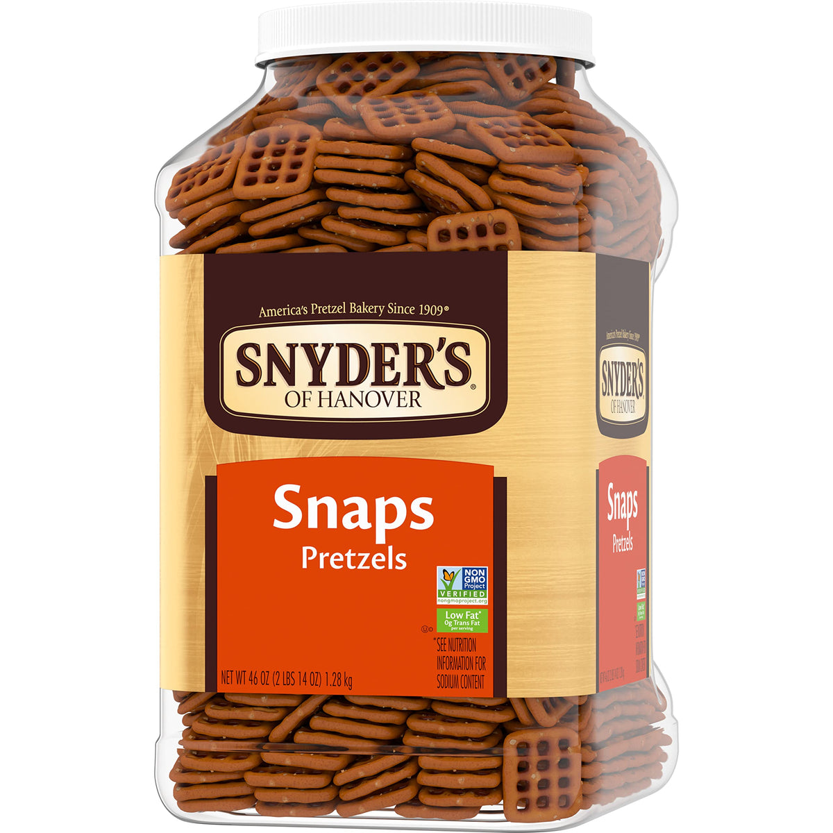 Bulk-size Snyder's Pretzel Snaps ideal for pantries, offices, classrooms, and gatherings.