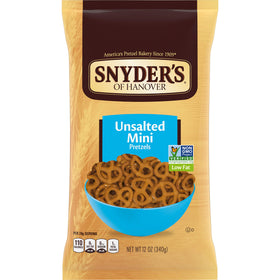 Snyder's of Hanover Unsalted Pretzels in a pack for sharing.