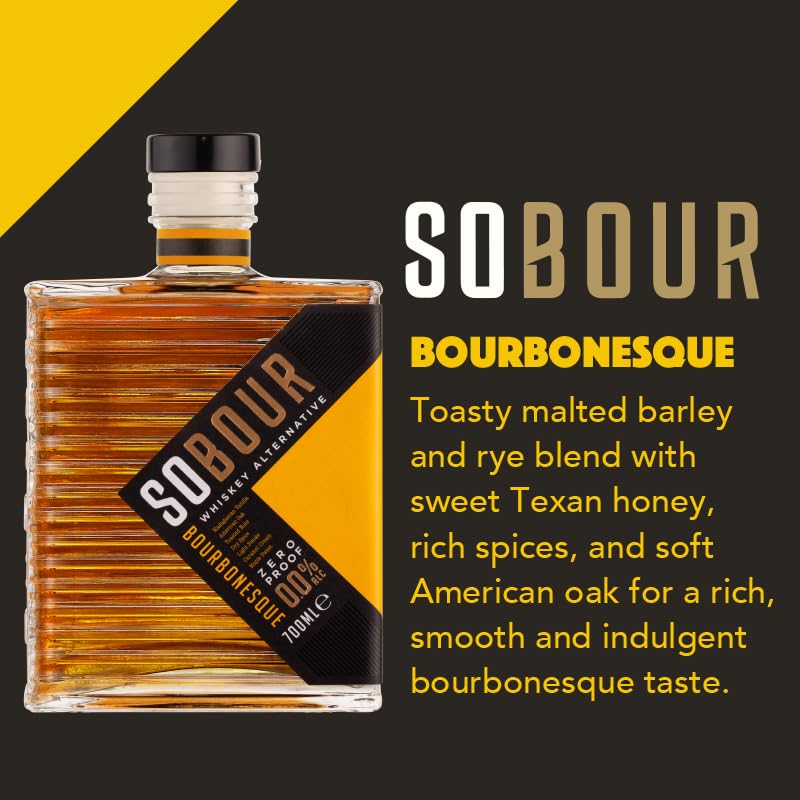 SOBOUR Bourbonesque glass neat highlights rich flavors without alcohol.